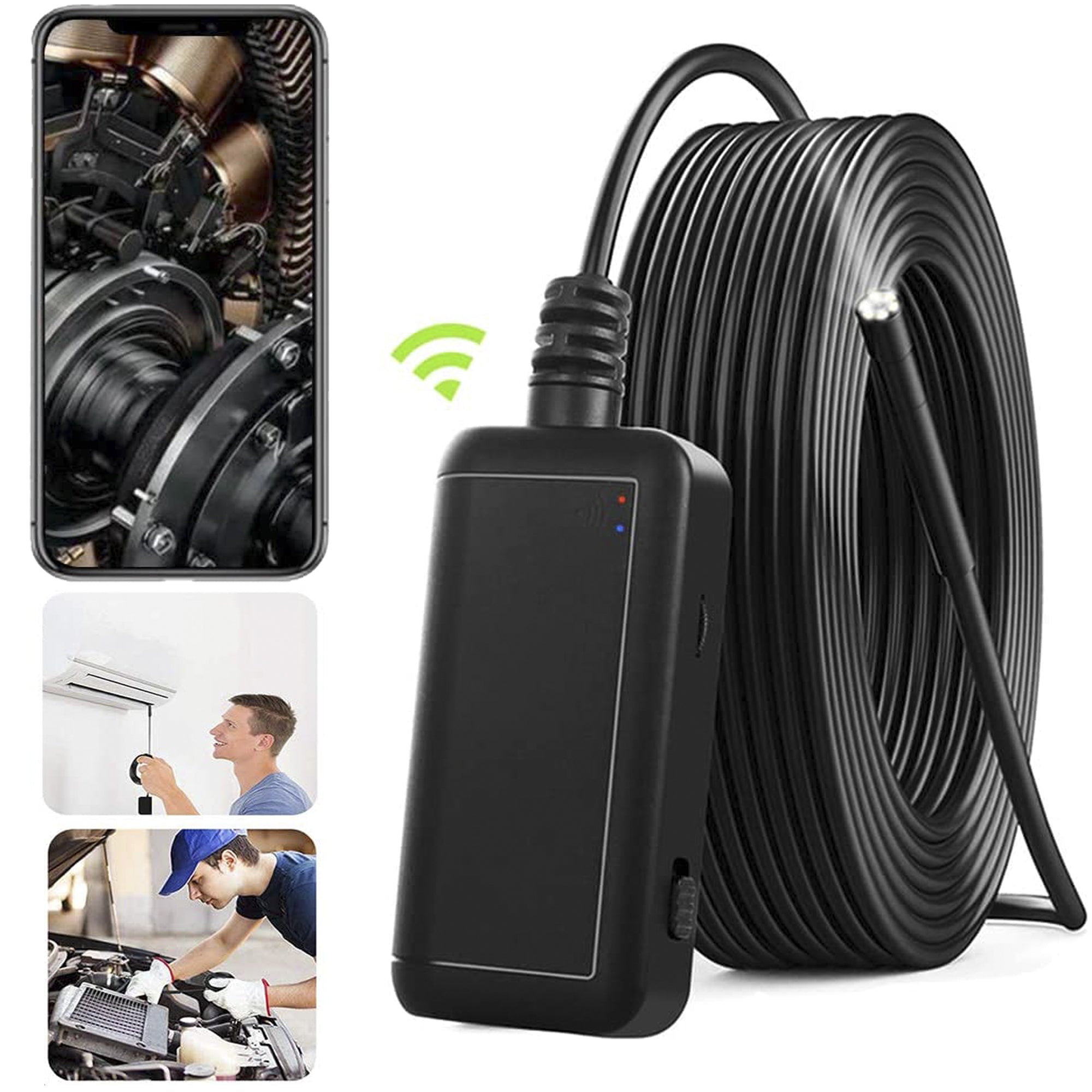 SDFV 5 Mega Pixel Semi Rigid WiFi Endoscope Inspection Camera 1080P HD Waterproof Wireless 5.5mm Borescope for Android PC