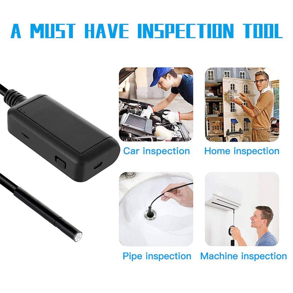 SDFV 5 Mega Pixel Semi Rigid WiFi Endoscope Inspection Camera 1080P HD Waterproof Wireless 5.5mm Borescope for Android PC