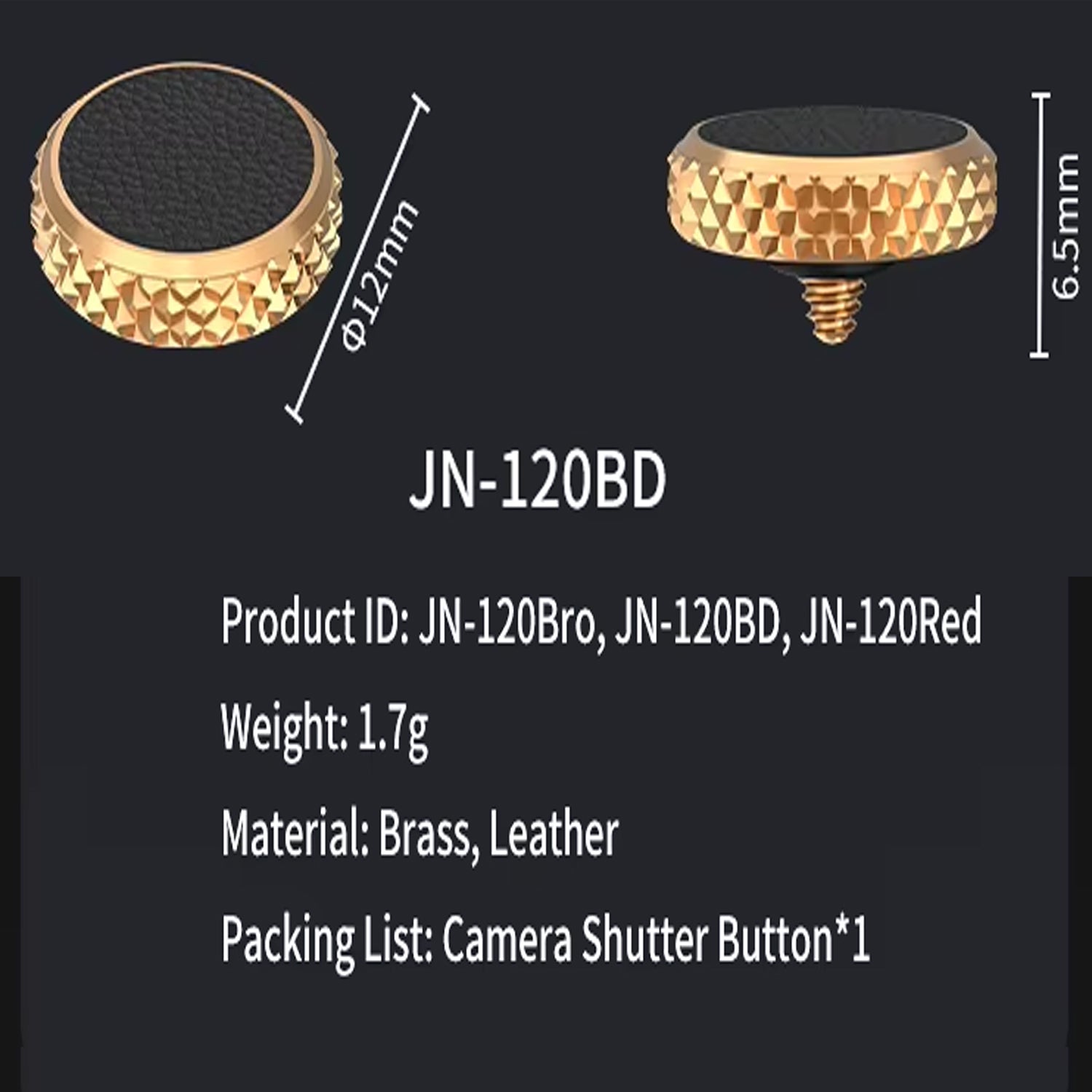 SSK and Sons Camera Shutter Button Soft Screw Type Shutter Release Button Copper Camera Button compatibe for Nikon Fujifilm Leica DSLR/SLR Camera