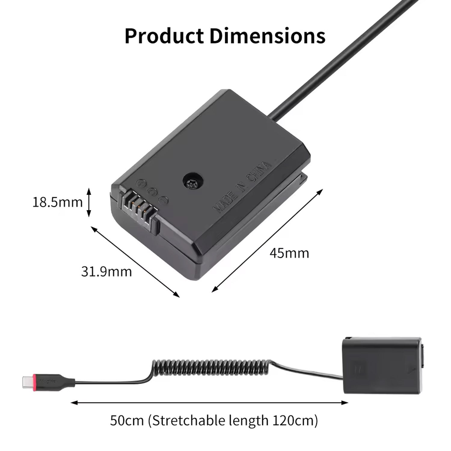 KingMa NP-FW50 Type-C Dummy Battery Compatible with FW50 Sony A7 A7R2 A7M2 A6300 A6000 A6500