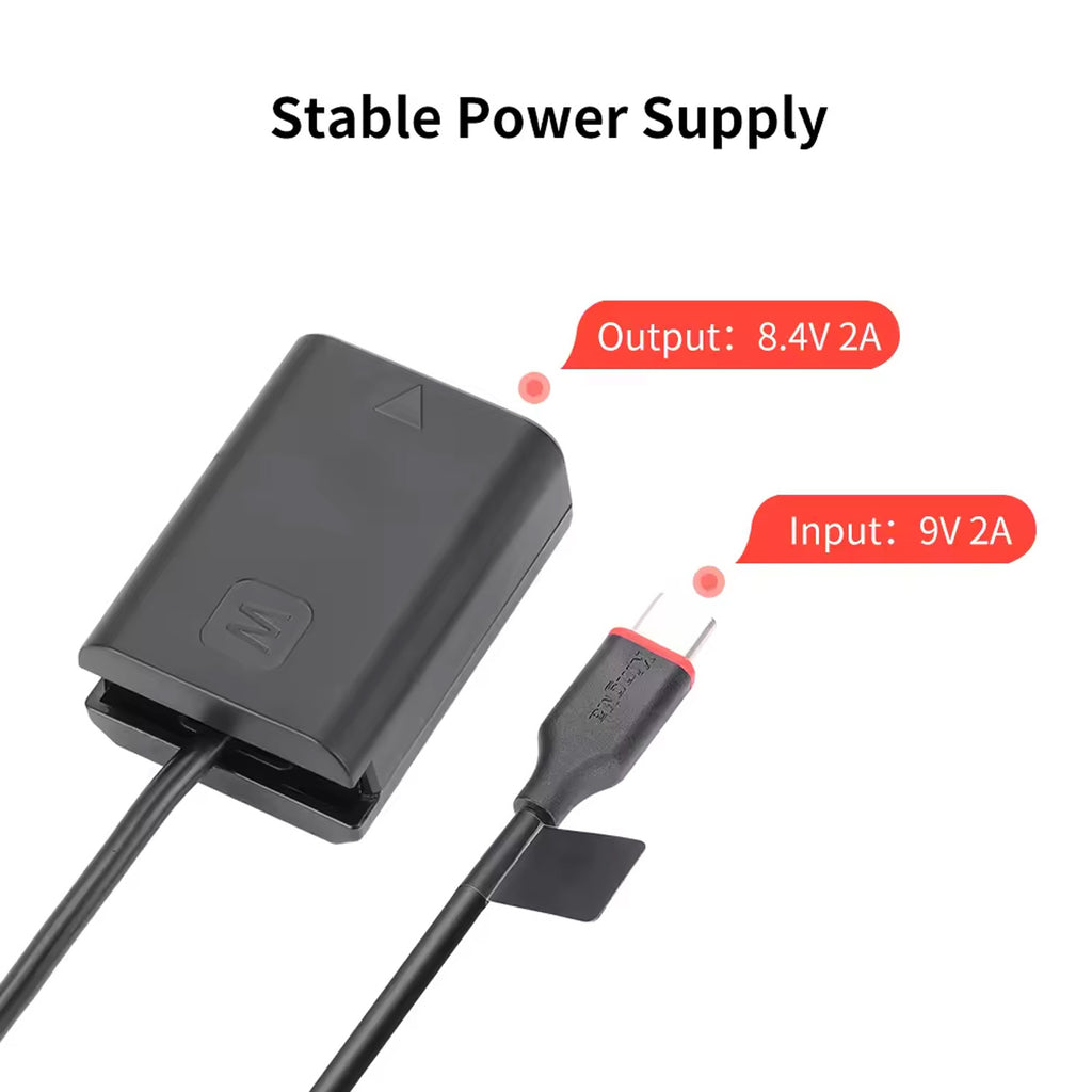 KingMa NP-FW50 Type-C Dummy Battery Compatible with FW50 Sony A7 A7R2 A7M2 A6300 A6000 A6500