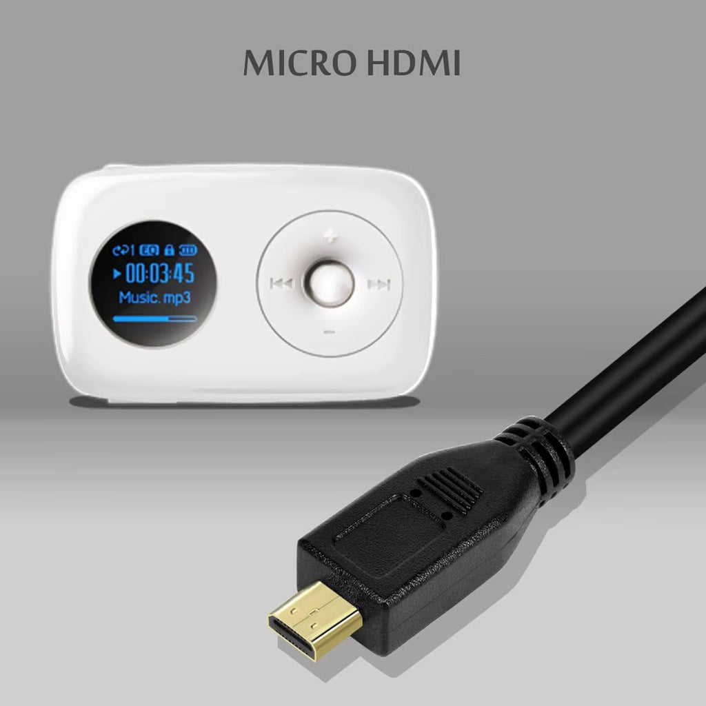 Micro HDMI to HDMI High-Speed Coiled Spring 4K Cable for DSLR & Mirrorless Camera Monitor