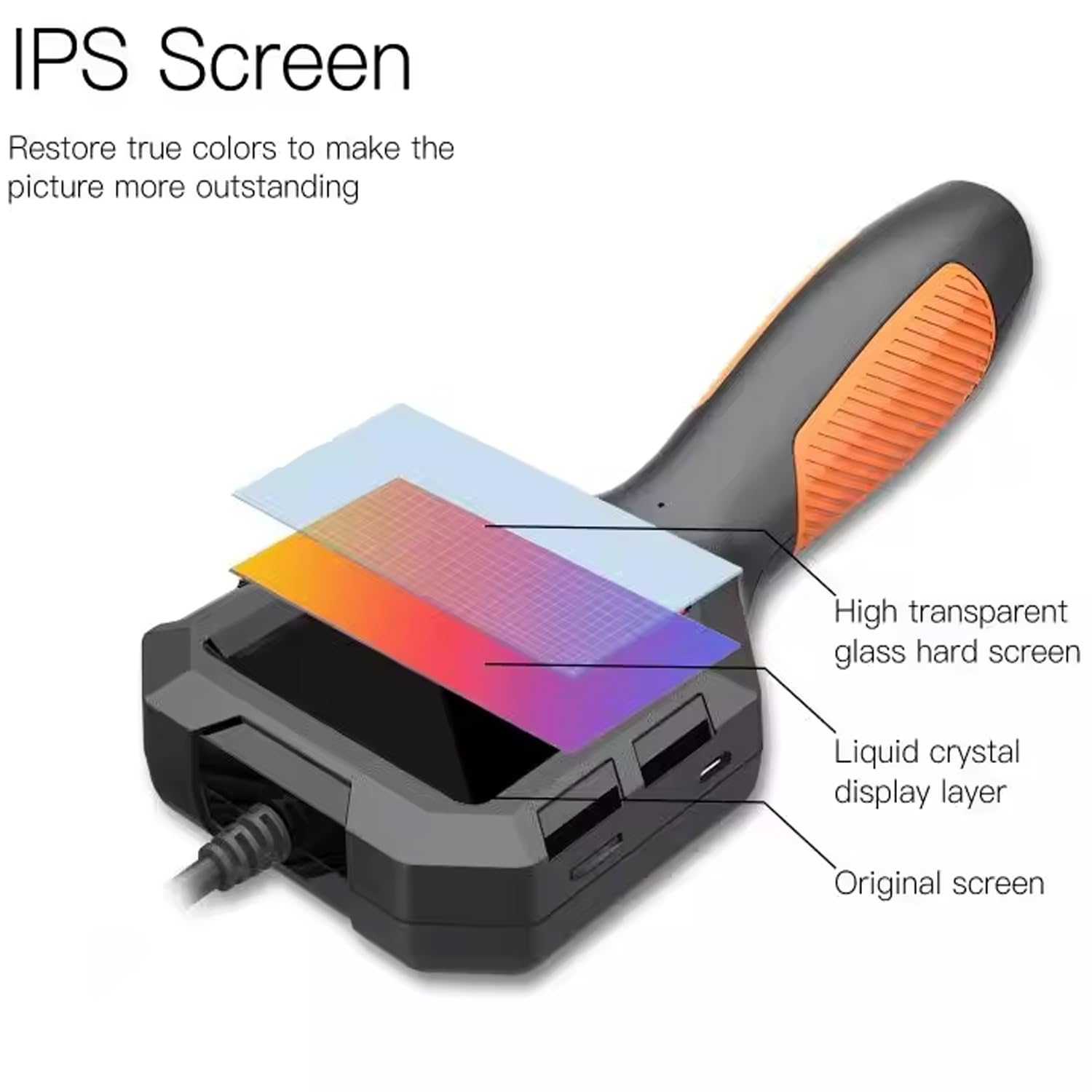 Industrial Endoscope Camera 8mm with 2.4 inch Screen  1080P resolution 16.4FT Semi-Rigid Cable 8 LED Light