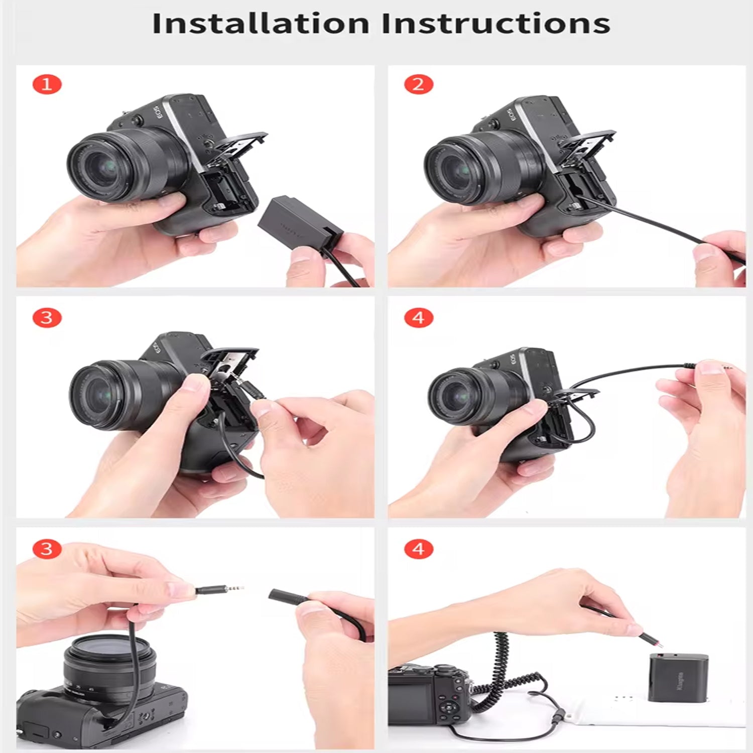 SSK and Sons LP E12 Type-C DC Coupler Dummy Fake Battery PD Powerbank Supply Kit Compatible with Canon EOS