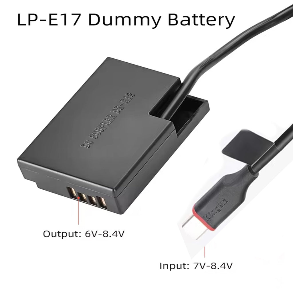 KingMa LP-E17 USB Type-C Dummy Battery Compatible with EOS Rebel T7i,T6i,T6s,SL3,SL2,77D,800D,760D,750D,200D,M6,M5,M3