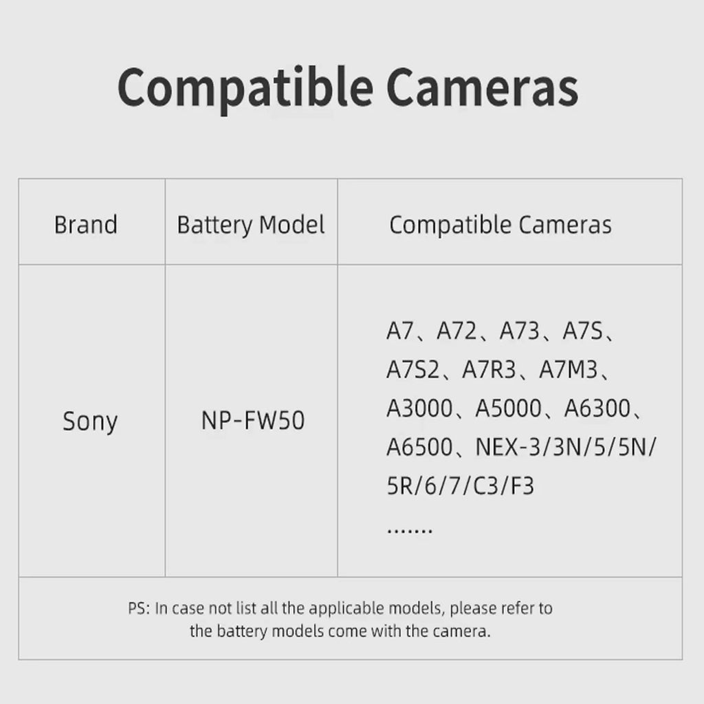 NP-FW50 Dummy Battery