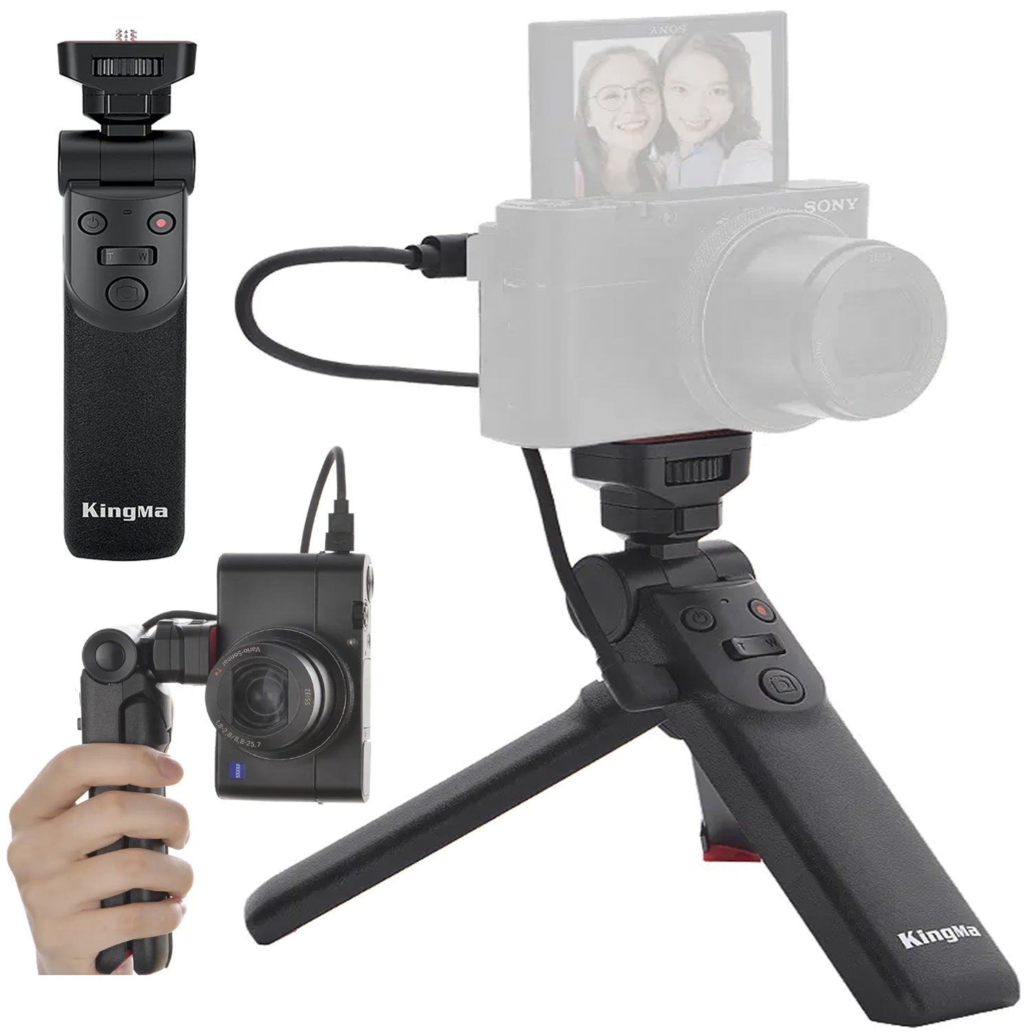 Kingma Vloging Kit Tripod Compatible with Sony Alpha a6000/a7/a7r/a7rII/a7SII/a7RIV/A9/A9II/DSC-RXSeries,DSC-HX