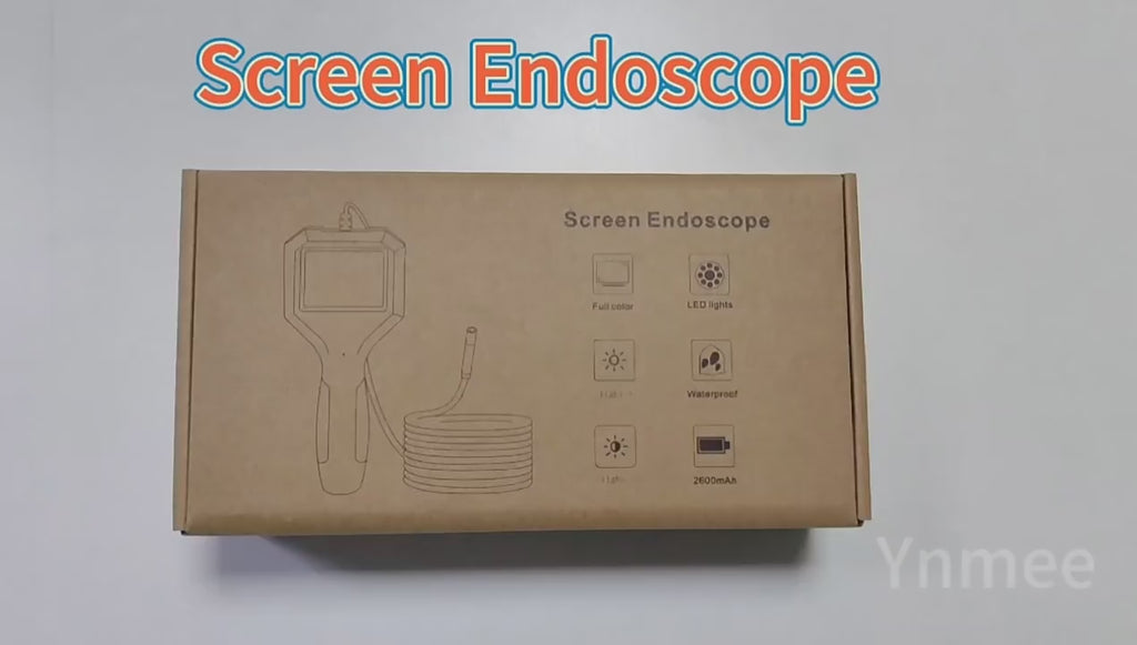 Industrial Endoscope Camera 8mm with 2.4 inch Screen  1080P resolution 16.4FT Semi-Rigid Cable 8 LED Light